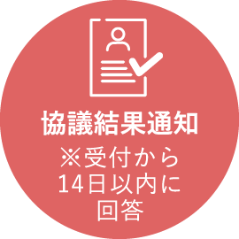 協議結果通知　※受付から14日以内に回答